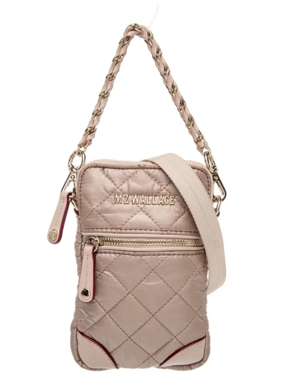 MZ Wallace NWOT Quilted Crossbody Phone Bag in Blush